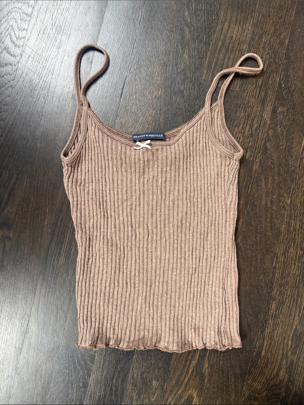 Brandy Melville Taupe Ribbed Cami Tank